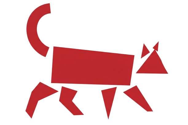 A geometric red cat